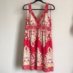 INC Red and Gold Dress w/gold gems Sz L
